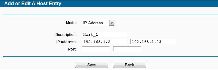 Click the Add New button. 2. In the Mode field, select IP Address or MAC Address. 1) If you select IP Address, the screen shown is Figure 4-77.