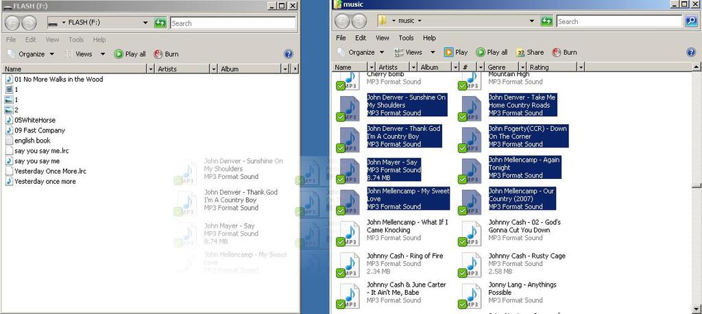 Open the folder that contains the music, pictures, videos, or ebooks that you want to load on the MP3 player. 4.