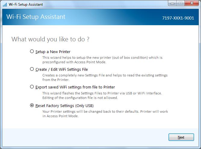 2.4 Reset Factory Settings Resetting the printer to its factory