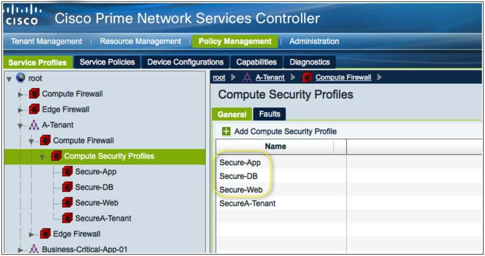 The new profiles will appear in the list of security profiles (Figure 33). Figure 33.