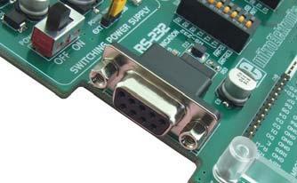 exchange data. The RS-232 module is connected to that device through a 9-pin SUB-D connector.