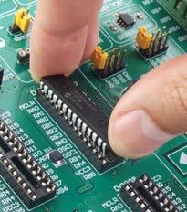 Microcontroller sockets Jumper Position Function J13 J12 J4 J3 I/O OSC I/O OSC I/O OSC I/O OSC Pin RA3 is fed with a clock signal from external oscillator X1 (OSC1) Pin RA2 is fed with