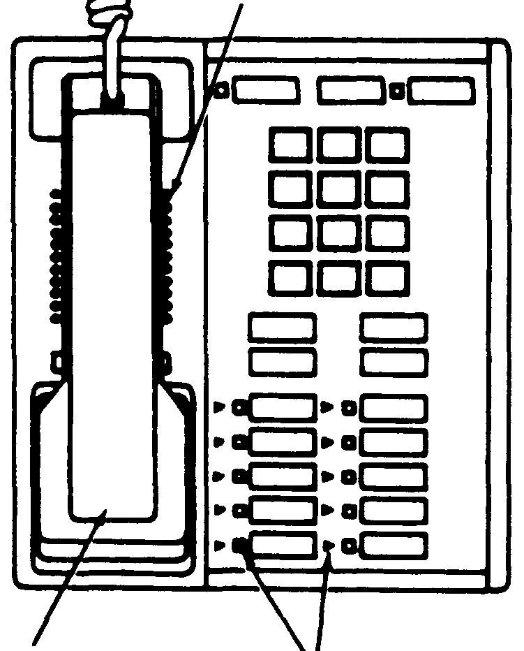 CIB 2853 (7303 HO1) 10-BUTTON VOICE TERMINAL (3161) The 10-Button Voice Terminal provides access to intercom and outside lines, and to programmable and other button features shown in Figure 1 which