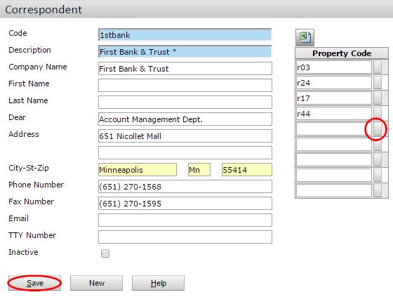 Do NOT change or edit the Property Correspondent that features the manager name and property address. This is used for Compliance functions and is edited by the corporate office.