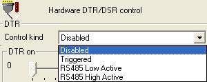 4 Windows Driver DTR on Compare the slider of RTS on. DTR off Compare the slider of RTS off. DSR enable Enables transmission control via the DSR input.