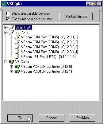 4 Windows Driver System Configuration This panel opens when a new hardware is detected, or when the configuration is explicitly opened via the control panel.