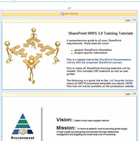 Abbott Laboratories (GPO IT) Web Parts The SharePoint WWS 3.0 Training Tutorials has now been restored.