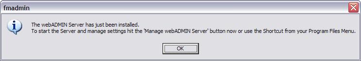 Yu will nw be given cnfirmatin that the Web Administratin Web Server has been