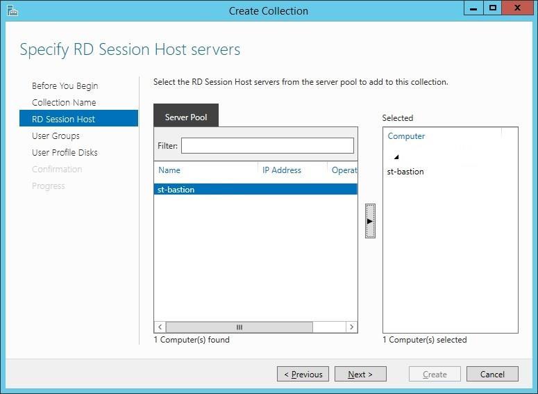 34 Installing Application Launcher & Session Recording Prerequisites 17) On the Specify RD Session Host server page, select the server from the Server Pool field, then add it to the selected computer