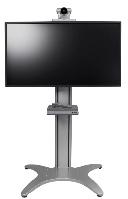 Single and dual screen stands with codec and camera shelves SO-01 single screen unit can accommodate up to a 47 screen.