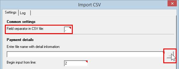 6 Importing and exporting data The default field separator in CSV files used by the EPO is the semicolon (;).