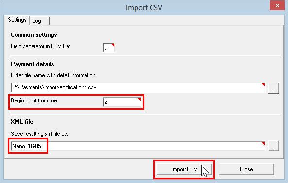 6 Importing and exporting data Click Import CSV. Figure 38: Full details of the CSV file import entered The Log tab is displayed.
