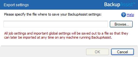 3. The BackupAssist menu The BackupAssist menu is available from all screens and can be used to perform specific tasks, provide user assistance and enter configurations that apply to your backup jobs.