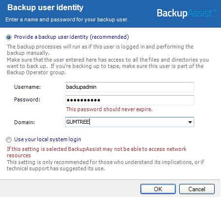 2. Settings tab selections The Settings tab contains configurations that can be used by any backup job that you create.