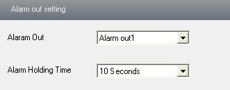 4.4.6 Alarm Out 1. Go to Alarm configuration Alarm output as shown below: 2.