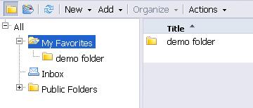 The demo folder appears in the "My Favorites" list.