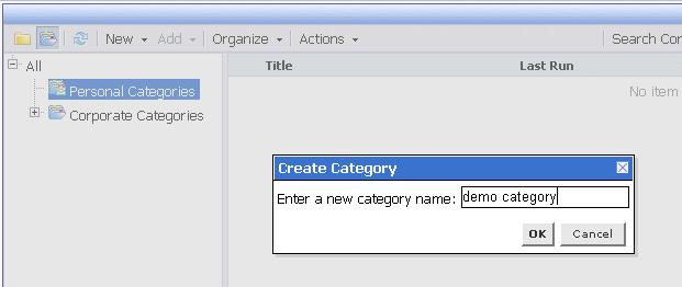 In the "Create Category" panel, type