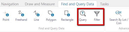 Page 13 Filter and Query Data You can find data in the map based on specific attributes using the Find or Query tools.