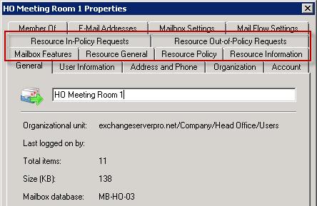Room/Resource Mailboxes and Public Folders Exchange 2003, standard