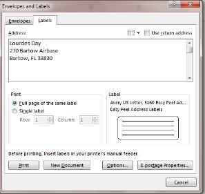 2. From the Layout tab select the center option in the Alignment group. Create Return Labels 1. Start a new word document by pressing the CTRL key plus the N key. 2.