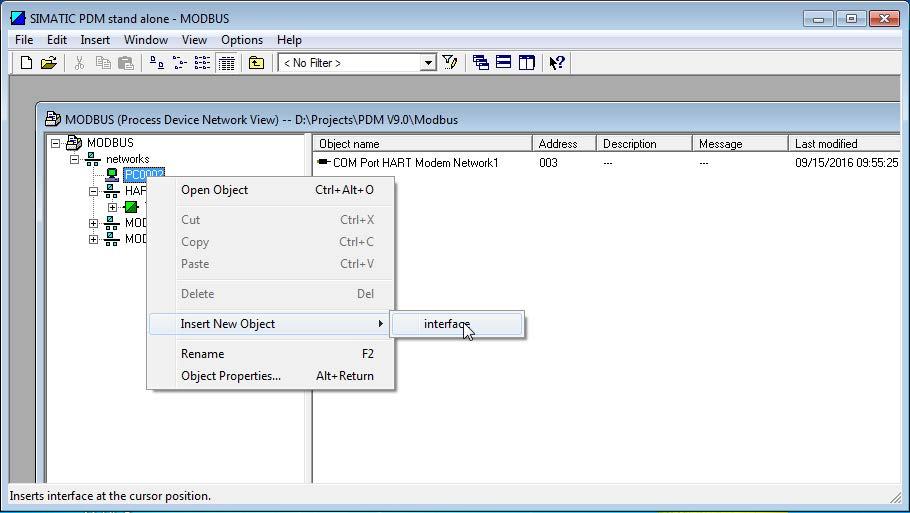 2.4 How to create MODBUS networks in SIMATIC Manager 2.4.5 Step 5 Create a PC interface for MODBUS Network #1 Select PC object in SIMATIC Manager Add