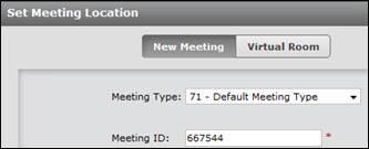 Figure 14: Beginning to schedule a meeting in the Scopia Management administrator portal 3. Select the button next to the Where field. Figure 15: Selecting new meeting references 4.