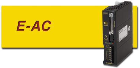 Catalog 8-4/USA E-AC E SERIES Low Cost, Small Package, 12VAC Microstepping Drive Compumotor's new E-AC is a low-cost, high-performance, high-reliability microstepping drive in a small package.