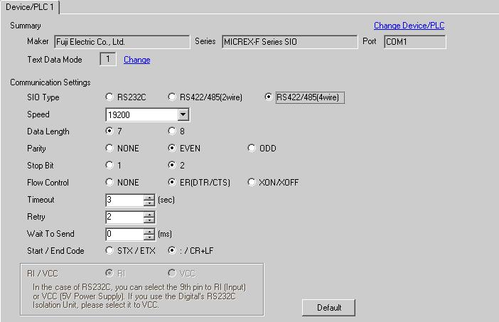 3.6 ก 6 ก GP-Pro EX MICREX-F Series SIO ก ก ก ก ก ก [Device/PLC Settings] ก [System setting window] ก ก ก ก ก ก ([ก ]) ก ก ก ก