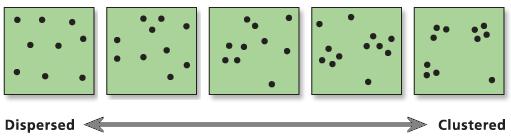 Point Pattern Analysis Nearest Neighbor Analysis A method used to determine whether a distribution is clustered, random or regular.