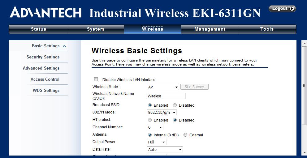 firewall. Figure 24 Port Forwarding 3.8 Basic Wireless Settings Open Basic Settings in Wireless as below to make basic wireless configuration.