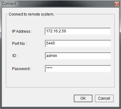 com, Port number and Password and click Connect IP address: Input IP address of the DVR from SETUP>SYSTEM>DESCRIPTION>IP ADDRESS or Domain name address that you pre-registered on www.