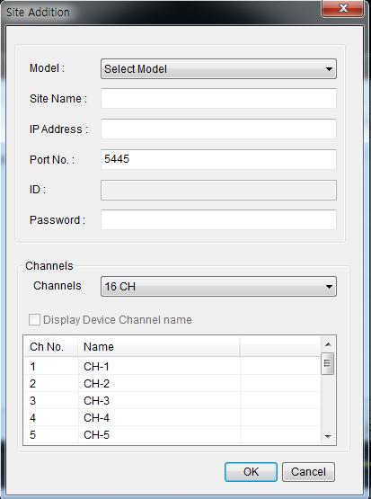 IP Address: Input IP address (Public IP address of a router that DVR is connected.