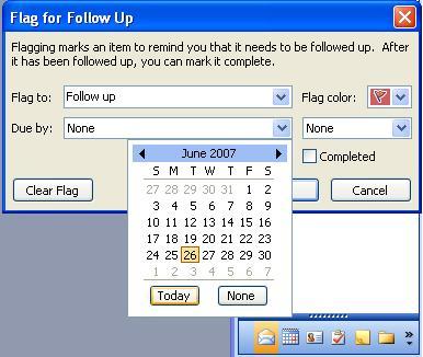 Click OK and the original gray flag for the item will be displayed in the color you selected. 8.