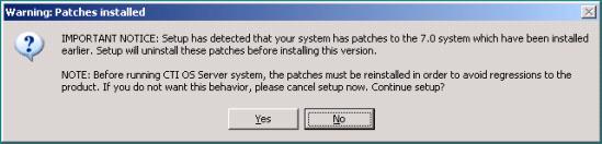 Upgrade from previous version CTI OS Server installation Related Topics Startup Shutdown and Failover Upgrade from previous version If you are upgrading from a previous 8.