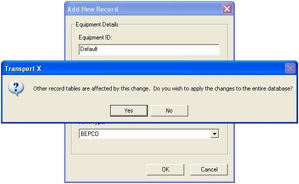 4. If the new record affects any existing records, the following dialog will appear: By choosing Yes here, the newly entered