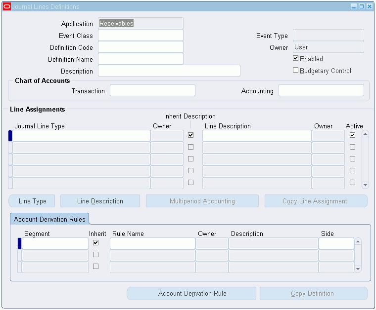 The application name defaults from the application associated with the responsibility. The Owner field is automatically populated. For components seeded by Oracle, the value is Oracle.