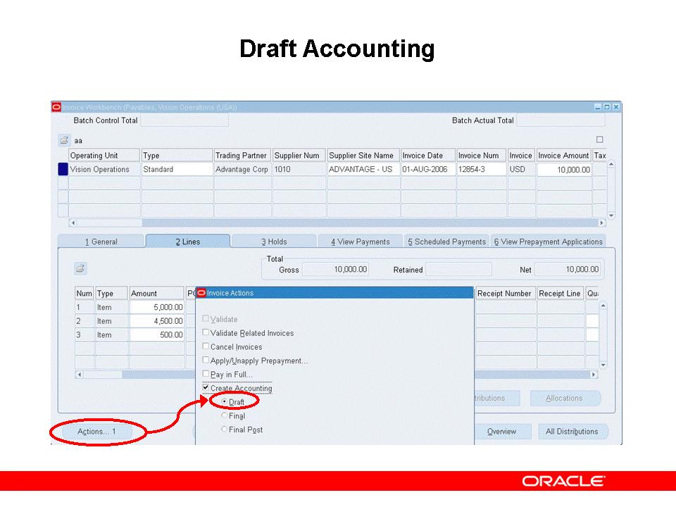 Draft Accounting Draft Accounting When you select draft accounting, Subledger Accounting creates the relevant journal entries in draft mode. Draft entries are not posted to General Ledger.