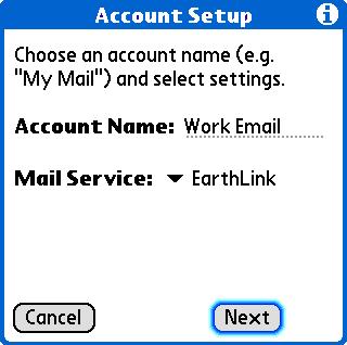 2 WORKING WITH EMAIL ACCOUNTS Setting up VersaMail to work with common providers Follow this procedure if you have a common email provider such as AOL, EarthLink, or Yahoo!
