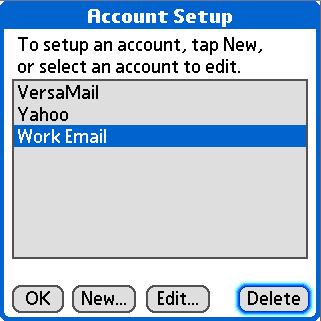 2 WORKING WITH EMAIL ACCOUNTS 2 Press Menu. 3 Select Accounts, and then select Account Setup.
