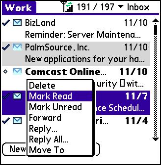 5 MANAGING YOUR MESSAGES Marking messages as read or unread Multiple messages: Press Menu, select Message, and then select Mark Read or Mark Unread.