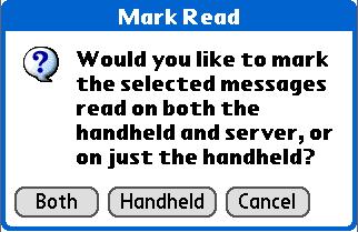 In one-line view, read messages appear in plain text in the message list; unread messages appear in bold text.