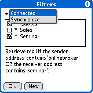 The Filters dialog box appears with the filters you created.