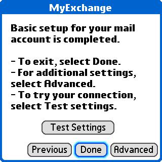 WORKING WITH MICROSOFT EXCHANGE ACTIVESYNC 8 12 Select one of the following: uncheck the Use Secure Connection box, or enter proxy server information.