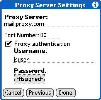 8 WORKING WITH MICROSOFT EXCHANGE ACTIVESYNC 3 If you use a proxy server, enter the proxy server name and port number, and check the Proxy authentication box if your server requires authentication.