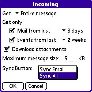 WORKING WITH MICROSOFT EXCHANGE ACTIVESYNC 8 Send). By default, selecting Sync in the VersaMail application synchronizes email messages only between your smartphone and the server.