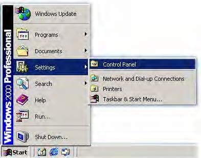 3.2 Windows 2000 Step 1: Click Start