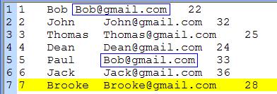 This picture shows how to remove lines with duplicated Email address.
