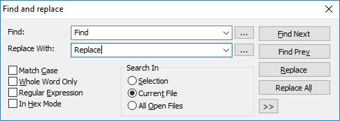 Find Previous You can select menu Search, then Find Previous or press Ctrl + F3 to find the previous match string in the active file.