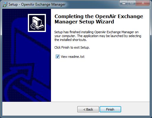 and OpenAirExchangeEngine.exe. Uninstalling OpenAir Exchange Manager When a new version of OpenAir Exchange Manager is available, you do not need to uninstall the version you are using.