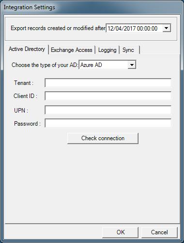 Configuring OpenAir Exchange Setup 14 Exchange Access Use this tab to enter exchange access